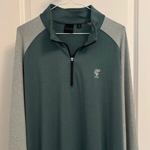 Dunning Golf Men's Teal and Gray Quarter Zip